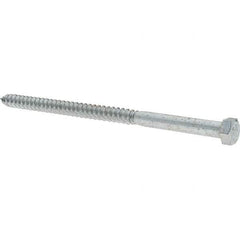 Value Collection - 3/8 Screw, 7" Length Under Head, Steel, Hex Head Lag Screw - Zinc-Plated, Grade 2 - Industrial Tool & Supply