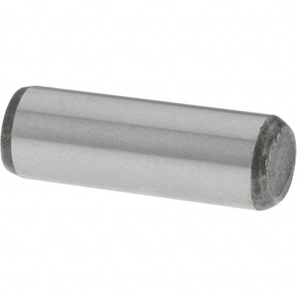 Value Collection - 1/4" Diam x 3/4" Pin Length Grade 8 Alloy Steel Standard Dowel Pin - C 50-58 Hardness, 12,800 Lb Breaking Strength, 1 Beveled & 1 Rounded End - Industrial Tool & Supply
