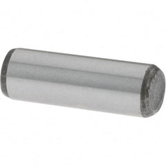 Value Collection - 1/4" Diam x 3/4" Pin Length Grade 8 Alloy Steel Standard Dowel Pin - C 50-58 Hardness, 12,800 Lb Breaking Strength, 1 Beveled & 1 Rounded End - Industrial Tool & Supply