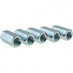 Value Collection - 7/8-9 UNC, 2-1/2" OAL Steel Standard Coupling Nut - Zinc-Plated Finish, 1-1/4" Width Across Flats - Industrial Tool & Supply