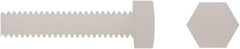 Electro Hardware - 1/4-20 UNC, 3/4" Length Under Head Hex Head Cap Screw - Fully Threaded, Grade 6/6 Nylon, Uncoated, 7/16" Hex - Industrial Tool & Supply