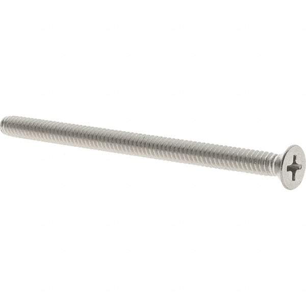 Value Collection - #10-24 UNC, 3" OAL Phillips Drive Machine Screw - Flat Head, Grade 18-8 Stainless Steel, Uncoated, Without Washer - Industrial Tool & Supply
