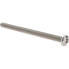 Value Collection - #10-32 UNF, 3" Length Under Head Phillips Drive Machine Screw - Pan Head, Grade 18-8 Stainless Steel, Uncoated, Without Washer - Industrial Tool & Supply