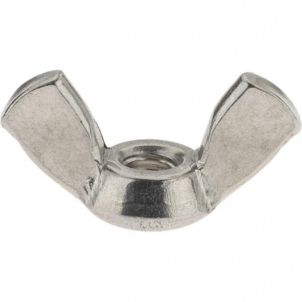 Value Collection - #8-32 UNC, Stainless Steel Standard Wing Nut - Grade 18-8, 0.72" Wing Span, 0.47" Wing Span - Industrial Tool & Supply