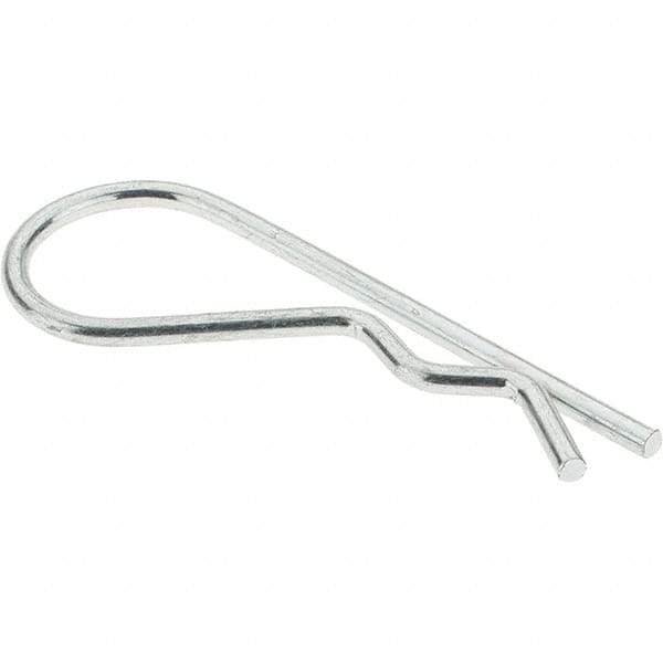 Value Collection - 3/8 to 5/8" Shaft Diam, 2-5/16" Long, 3/32" Wire Diam, Hair Pin Cotter - Grade 2 Spring Steel, Plain Steel Finish - Industrial Tool & Supply