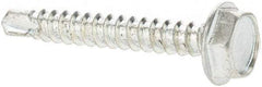Value Collection - #6, Hex Washer Head, Hex Drive, 1" Length Under Head, #2 Point, Self Drilling Screw - Grade 1016-1024 Steel, Zinc-Plated Finish - Industrial Tool & Supply