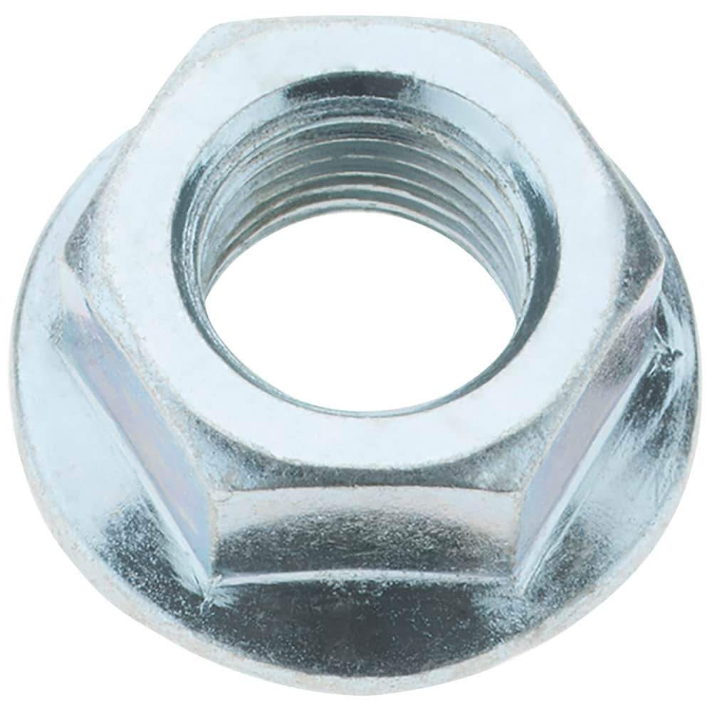 Value Collection - 1/2-20, 1.031" Flange Diam, Serrated Flange Nut - Grade Grade 2 Steel, Zinc-Plated Finish, 0.458" Flange Height - Industrial Tool & Supply
