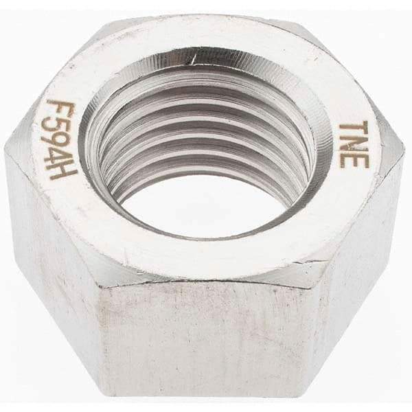 Value Collection - 1-1/4 - 7 UNC Stainless Steel Right Hand Hex Nut - 1-7/8" Across Flats, 1-1/16" High, Uncoated - Industrial Tool & Supply