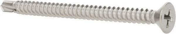 Value Collection - #10, Flat Head, Phillips Drive, 2-1/2" OAL, #3 Point, Self Drilling Screw - Grade 410 Stainless Steel - Industrial Tool & Supply