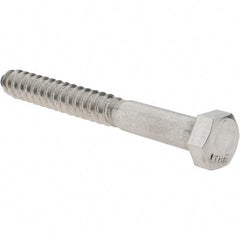 Value Collection - 1/2 Screw, 4-1/2" Length Under Head, Stainless Steel, Hex Head Lag Screw - Uncoated, Grade 18-8 - Industrial Tool & Supply