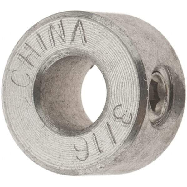 Value Collection - 3/16" Bore, Stainless Steel, Set Screw Shaft Collar - 7/16" Outside Diam, 1/4" Wide - Industrial Tool & Supply