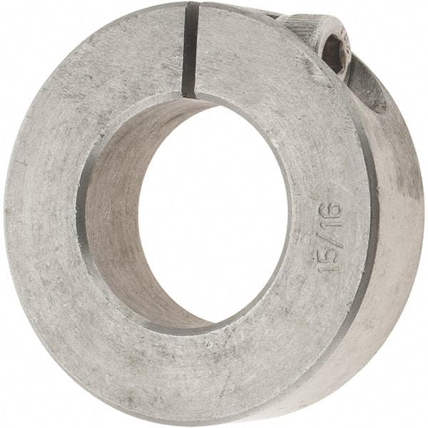 Value Collection - 15/16" Bore, Stainless Steel, One Piece One Piece Split Shaft Collar - 1-3/4" Outside Diam, 1/2" Wide - Industrial Tool & Supply