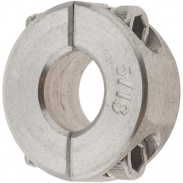 Value Collection - 5/16" Bore, Stainless Steel, Two Piece Shaft Collar - 11/16" Outside Diam, 5/16" Wide - Industrial Tool & Supply