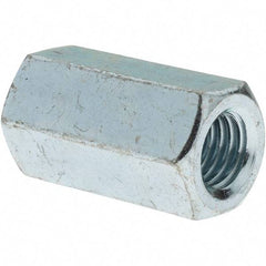 Value Collection - M12x1.75 Metric Coarse, 36mm OAL Steel Standard Coupling Nut - Zinc-Plated Finish, 19mm Width Across Flats, 21.1mm Width Across Points - Industrial Tool & Supply