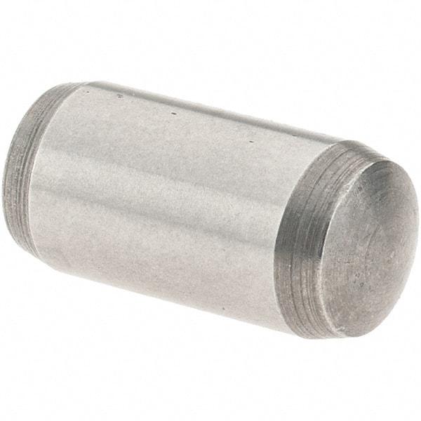 Value Collection - 6mm Diam x 12mm Pin Length Alloy Steel Dowel Pin - 1 Rounded & 1 Threaded End - Industrial Tool & Supply