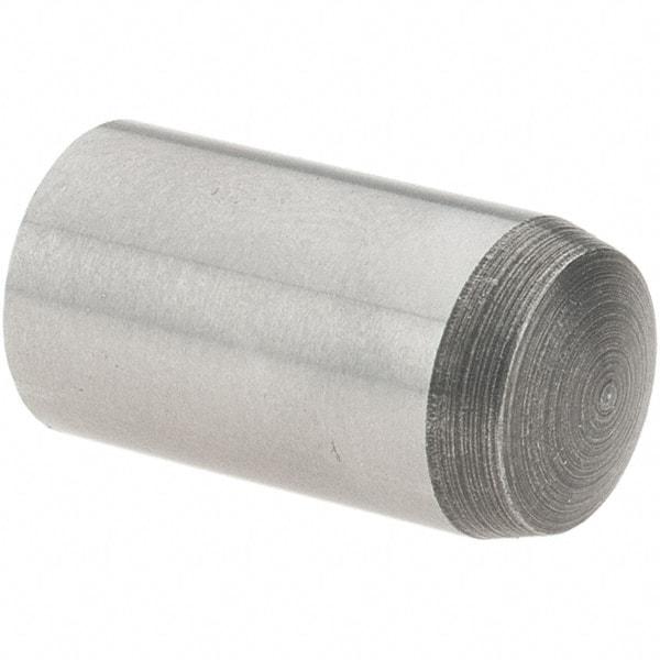 Value Collection - 8mm Diam x 16mm Pin Length Grade 8 Alloy Steel Precision Dowel Pin - Bright Finish, 1 Rounded End - Industrial Tool & Supply