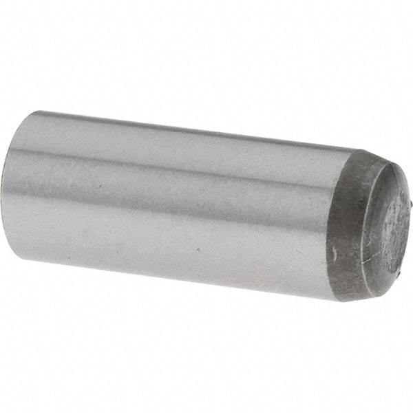 Value Collection - 6mm Diam x 16mm Pin Length Grade 8 Alloy Steel Precision Dowel Pin - Bright Finish, 1 Rounded End - Industrial Tool & Supply
