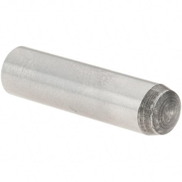 Value Collection - 6mm Diam x 24mm Pin Length Grade 8 Alloy Steel Precision Dowel Pin - Bright Finish, 1 Rounded End - Industrial Tool & Supply