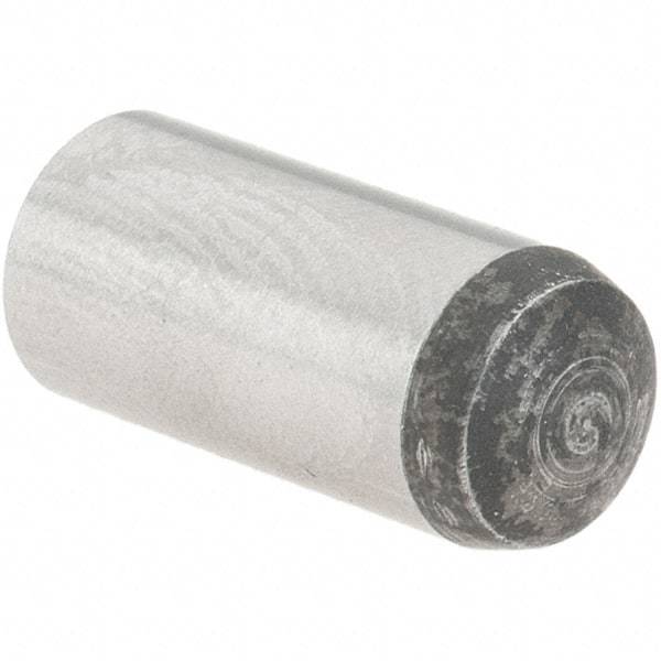 Value Collection - 6mm Diam x 14mm Pin Length Grade 8 Alloy Steel Precision Dowel Pin - Bright Finish, 1 Rounded End - Industrial Tool & Supply