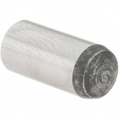 Value Collection - 6mm Diam x 14mm Pin Length Grade 8 Alloy Steel Precision Dowel Pin - Bright Finish, 1 Rounded End - Industrial Tool & Supply