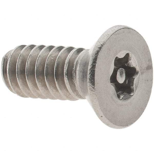 Value Collection - #10-24 UNC Pin In Torx Drive, Flat Screw - Grade 18-8 Stainless Steel, Uncoated, 1/2" OAL - Industrial Tool & Supply