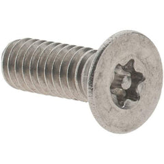 Value Collection - #8-32 UNC Pin In Torx Drive, Flat Screw - Grade 18-8 Stainless Steel, Uncoated, 1/2" OAL - Industrial Tool & Supply