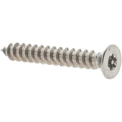 Value Collection - #18 Flat Head Pin In Torx Sheet Metal Screw - Stainless Steel, 1" OAL, Grade 18-8, T10 Drive - Industrial Tool & Supply