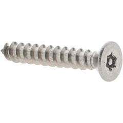Value Collection - #10 Flat Head Torx Sheet Metal Screw - Stainless Steel, 1-1/4" OAL, Grade 18-8, T25 Drive - Industrial Tool & Supply