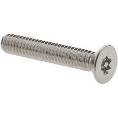 Value Collection - #8-32 UNC Pin In Torx Drive, Flat Screw - Grade 18-8 Stainless Steel, Uncoated, 1" OAL - Industrial Tool & Supply