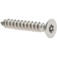 Value Collection - #8 Flat Head Torx Sheet Metal Screw - Stainless Steel, 1" OAL, Grade 18-8, T15 Drive - Industrial Tool & Supply