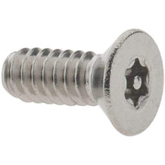 Value Collection - #6-32 UNC Pin In Torx Drive, Flat Screw - Grade 18-8 Stainless Steel, Uncoated, 3/8" OAL - Industrial Tool & Supply