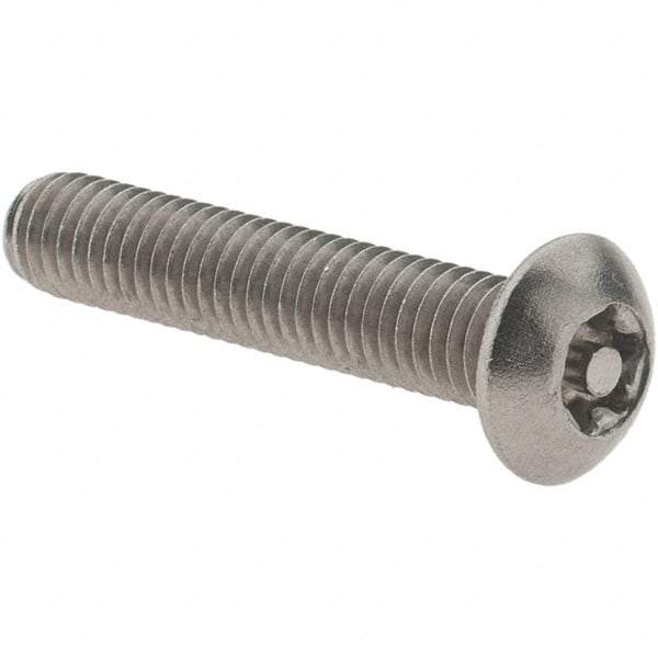 Value Collection - #10-32 UNF Pin In Torx Drive, Button Screw - Grade 18-8 Stainless Steel, Uncoated, 1" Length Under Head - Industrial Tool & Supply