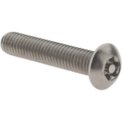 Value Collection - #10-32 UNF Pin In Torx Drive, Button Screw - Grade 18-8 Stainless Steel, Uncoated, 1" Length Under Head - Industrial Tool & Supply