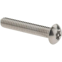 Value Collection - #8-32 UNC Pin In Torx Drive, Button Screw - Grade 18-8 Stainless Steel, Uncoated, 1" Length Under Head - Industrial Tool & Supply