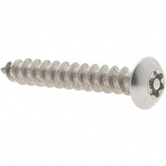 Value Collection - #10 Button Head Torx Sheet Metal Screw - Stainless Steel, 1-1/4" Length Under Head, Grade 18-8, T25 Drive - Industrial Tool & Supply