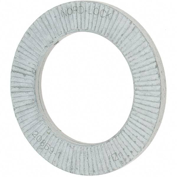 Value Collection - 1.5354" OD, Zinc Flake, Wedge Lock Washer - Grade 2, 0.9882 to 1.0039" ID - Industrial Tool & Supply