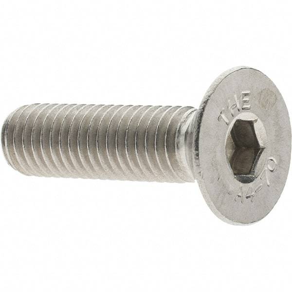 Value Collection - M8x1.25 Metric Coarse Hex Socket Drive, 90° Flat Screw - Grade 316 & Austenitic A4 Stainless Steel, Partially Threaded, 30mm OAL - Industrial Tool & Supply