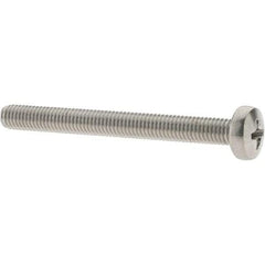 Value Collection - M5x0.80 Metric Coarse, 50mm Length Under Head Phillips Drive Machine Screw - Pan Head, Grade 18-8 & A2 Stainless Steel, Uncoated, Without Washer - Industrial Tool & Supply
