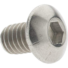 Value Collection - M4x0.70 Metric Coarse Hex Socket Drive, Button Screw - Grade 18-8 & Austenitic A2 Stainless Steel, Uncoated, Fully Threaded, 6mm Length Under Head - Industrial Tool & Supply