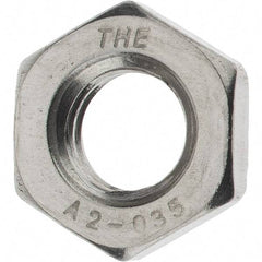 Value Collection - M10x1.50 Metric Coarse Stainless Steel Right Hand Hex Jam Nut - 17mm Across Flats, 5mm High, Zinc Clear Finish - Industrial Tool & Supply