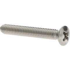 Value Collection - #8-32 UNC, 1-1/4" Length Under Head Phillips Drive Machine Screw - Oval Head, Grade 316 Stainless Steel, Uncoated, Without Washer - Industrial Tool & Supply