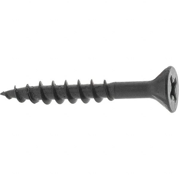 Buildex - #8, 1-1/4" OAL, Phillips Drive Flat Head, Steel Drywall Screws - Black Oxide Finish, Grade 2 - Industrial Tool & Supply