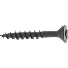 Buildex - #8, 1-1/4" OAL, Phillips Drive Flat Head, Steel Drywall Screws - Black Oxide Finish, Grade 2 - Industrial Tool & Supply