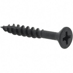 Buildex - #8, 1-1/4" OAL, Phillips Drive Flat Head, Steel Drywall Screws - Black Oxide Finish, Grade 2 - Industrial Tool & Supply