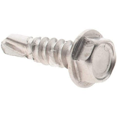 Value Collection - #8, Hex Washer Head, Hex Drive, 5/8" Length Under Head, #2 Point, Self Drilling Screw - Grade 410 Stainless Steel - Industrial Tool & Supply