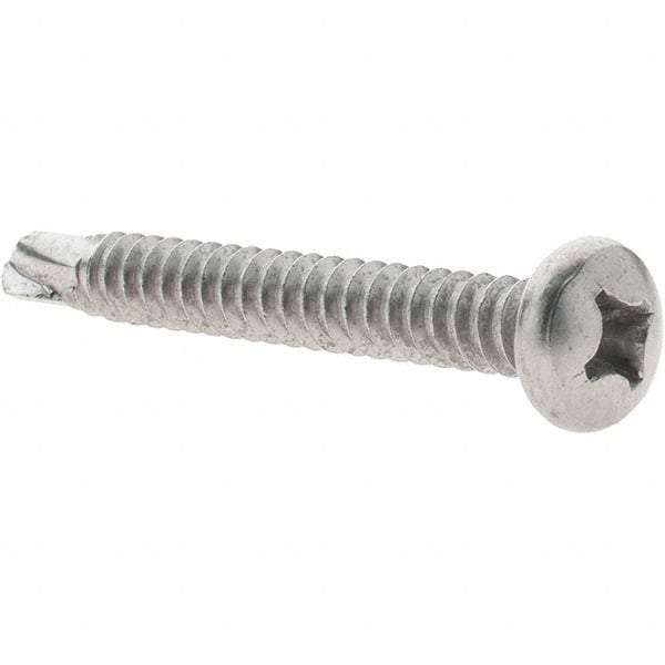 Value Collection - #14, Pan Head, Phillips Drive, 2" Length Under Head, #3 Point, Self Drilling Screw - Grade 410 Stainless Steel - Industrial Tool & Supply