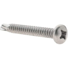 Value Collection - #14, Pan Head, Phillips Drive, 2" Length Under Head, #3 Point, Self Drilling Screw - Grade 410 Stainless Steel - Industrial Tool & Supply