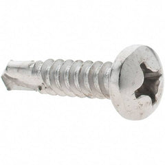 Value Collection - #12, Pan Head, Phillips Drive, 1" Length Under Head, #3 Point, Self Drilling Screw - Grade 410 Stainless Steel - Industrial Tool & Supply