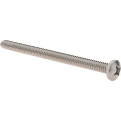 Value Collection - 1/4-20 UNC, 3-1/2" Length Under Head Phillips Drive Machine Screw - Pan Head, Grade 18-8 Stainless Steel, Uncoated, Without Washer - Industrial Tool & Supply