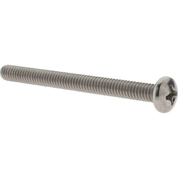 Value Collection - 1/4-20 UNC, 3" Length Under Head Phillips Drive Machine Screw - Pan Head, Grade 18-8 Stainless Steel, Uncoated, Without Washer - Industrial Tool & Supply